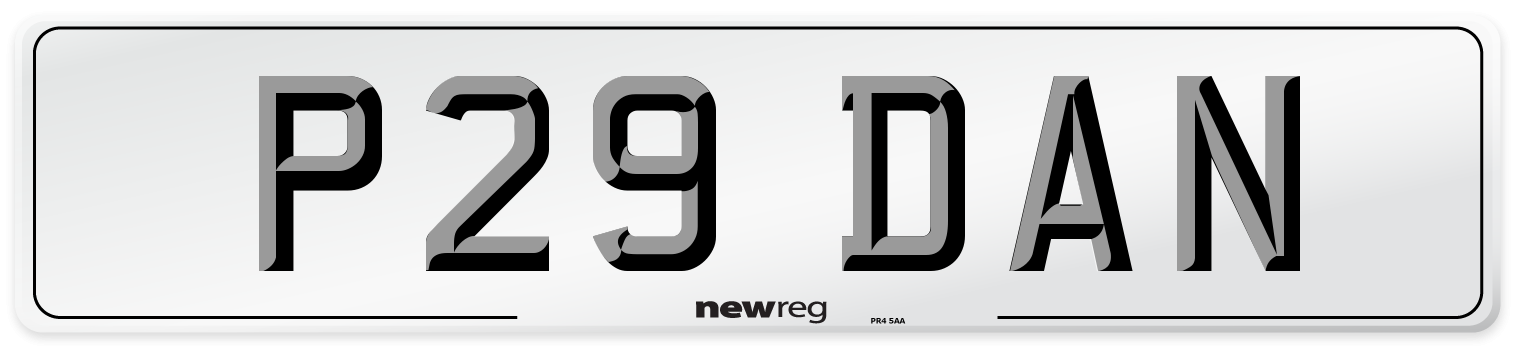 P29 DAN Number Plate from New Reg